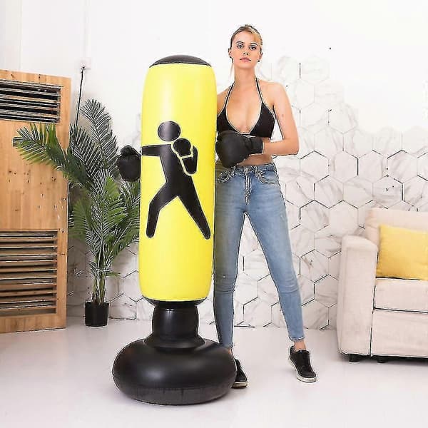 160 cm Uppblåsbar Boxningssäck Yellow 160cm