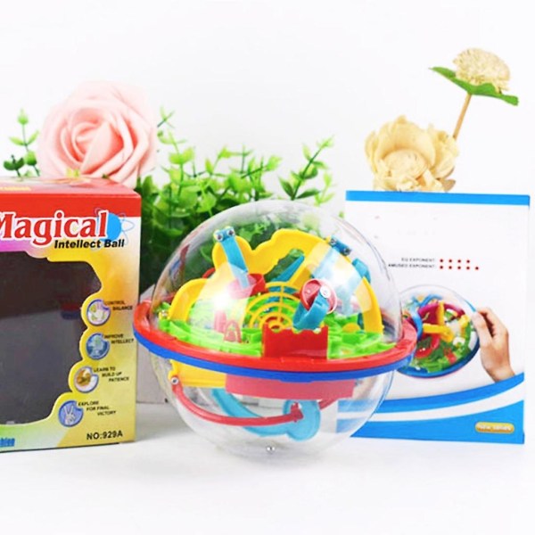 100 Step Magic Intellect Ball Maze Iq Tasapainoinen pulmapelilelu 3D Labyrintti Intellect Ballanced Game Puzzle Lelu lapsille (FMY)