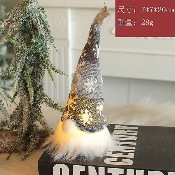 2024 Glødende Gnome Jul Ansiktsløs Dukke God Jul Hjemmedekorasjon Navidad Natal gave til nyttår Julegaver (FMY) short Gray