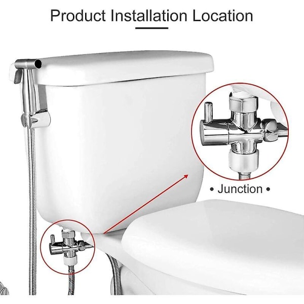 G1/2" T-adapter med afledningsventil Vandstrømsskifte til badeværelse 3-vejs bruser Massiv messing poleret krom Cisea (FMY)