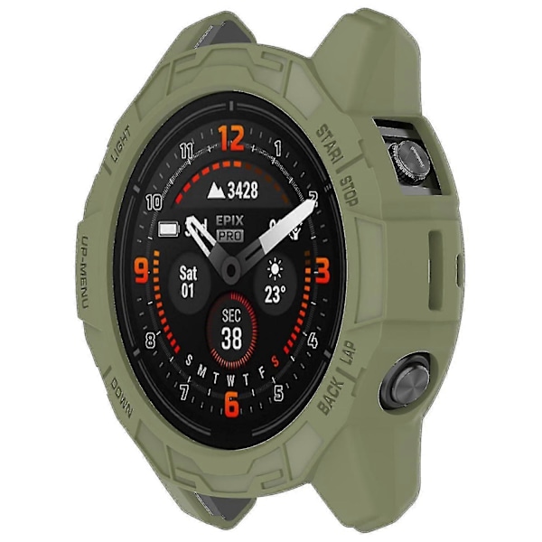 TPU-kellokuori Garmin Epix Pro 51 mm:lle (Gen 2) 51 mm / Fenix 7X Pro / 7X, naarmuuntumaton ontto kuori (FMY) Jungle Green