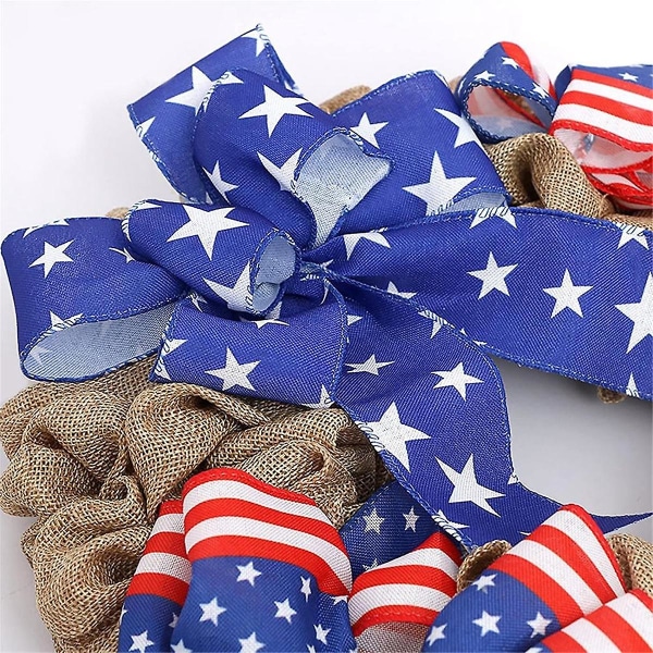 Patriotic Wreaths For Front Door, Fourth Of July Independence Day Wreath, Memorial Day Wreaths Fron  (FMY)