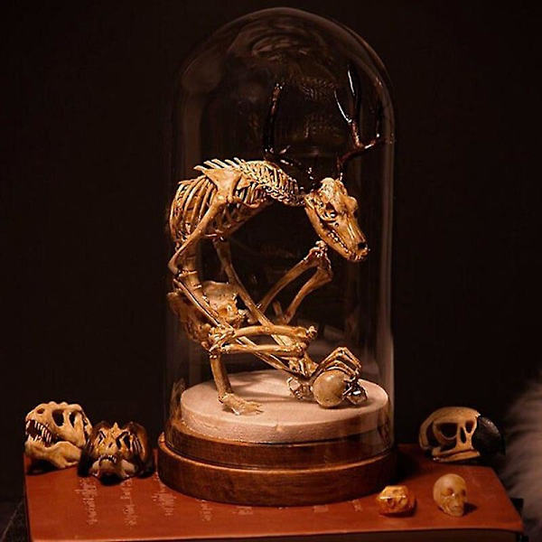 Wendigo-skjelett kuriositetskabinett harpiks skrivebordsornament hjemmekontor dekorasjon (FMY) A