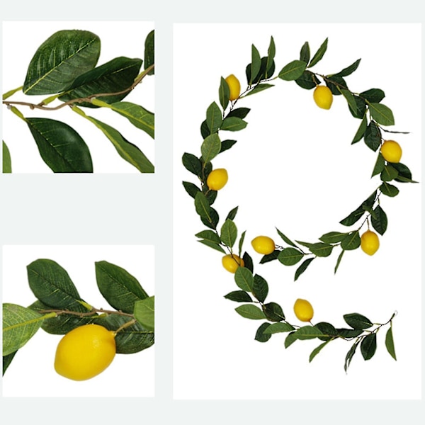 50-195cm Konstgjord Citrongirlang Vår Sommar Fruktgirlang För Bröllopsbordsdekoration  (FMY) 50cm
