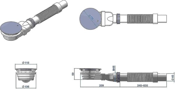 Ekstra flat dusjrenne 90 mm-a  (FMY)