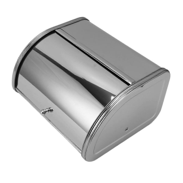 Brødboks Liten Flat Side Metall Oppbevaringsboks for Brød Kake Doughnut Kjeks Mat Servise Speiloverflate  (FMY)