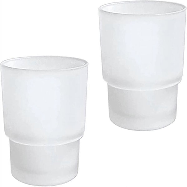 Tandborstglas, 2 glasögon, ersättning för väggmontering, frostat (FMY) 1