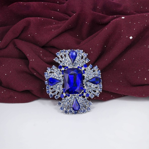 Vintage blå østerriksk krystall rhinestone brosjenål Elegante smykker for kvinner jenter, wz-1195 (FMY)