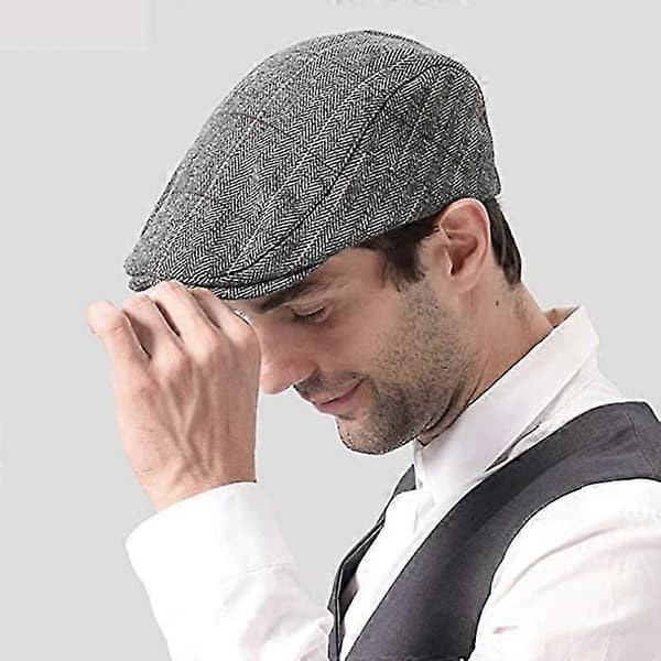 Middelaldrende og eldre Toppet Caps Justerbar Klassisk Beret Flat Hat (grå)  (FMY) brown