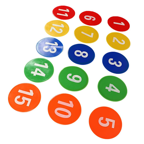 2024Sports Numerointipaikat Merkki 1-15 Matto Numero Paikka Merkit 5 Kirkkaalla Värillä Jalkapalloharjoitteluun (FMY)