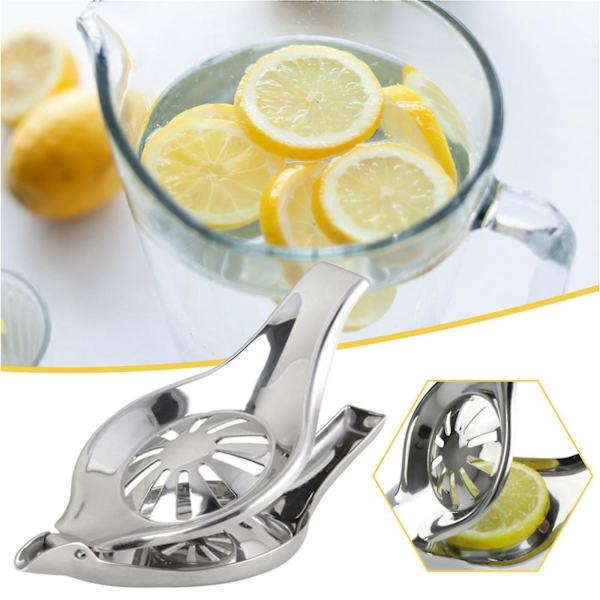 2 st Genting Rostfritt Stål Manuell Citronpress Och Limepress, Silver Fågelformad Citronpress (FMY) Stainless steel round 2pcs