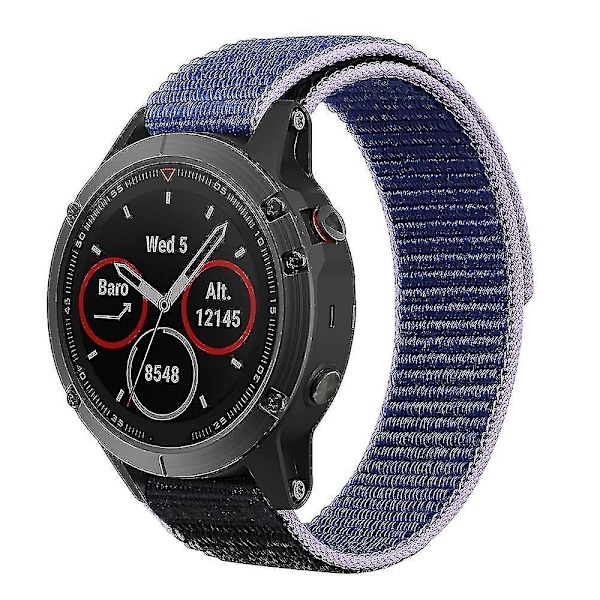 Justerbar Urrem Justerbar Nylon Loop Armbånd til Garmin Forerunner 965/955/945/935 (FMY) Blue Black