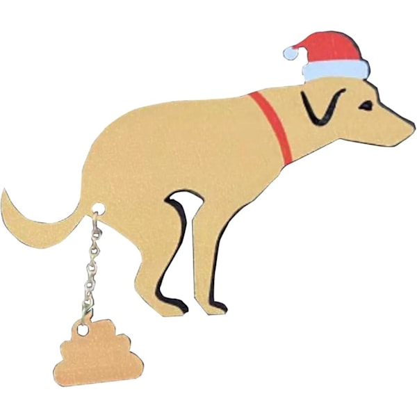 Hundlebajs Julgranspynt Hundlebajs Pynt Trä Hängande Pynt Presenter Jul Semester Bästa Presenten För Hundälskare (FMY)