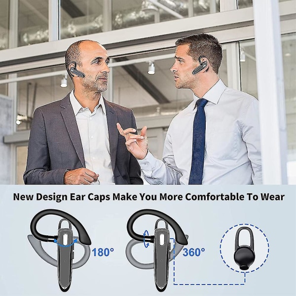 Trådløst Bluetooth Business Headset Hængende In-ear Digital Hovedtelefon til Kørsel Business Office (FMY)