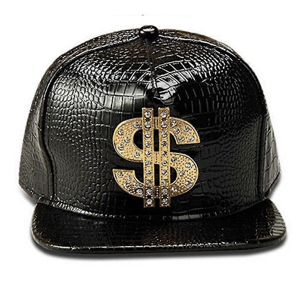 Hip Hop Rock Snapback Hat Litteälippinen Baseball-lippis Säädettävä Ulkoilma Trucker Hat Miehille ja Naisille (FMY) Black