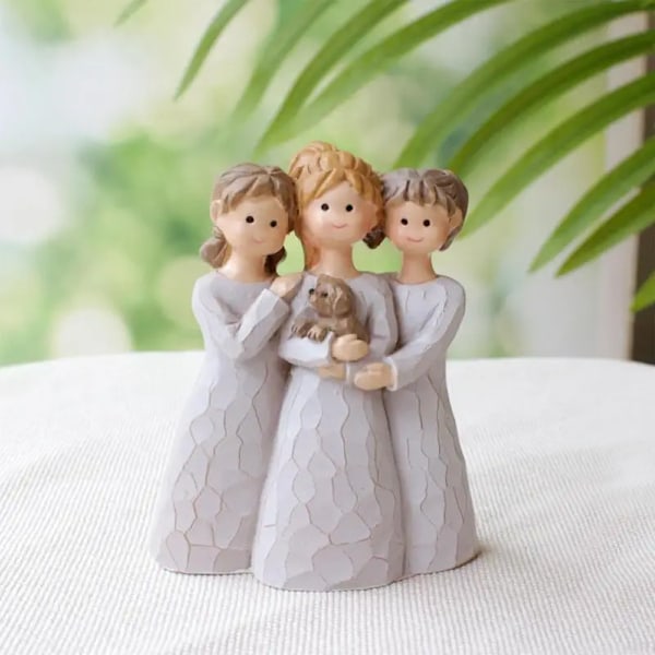 Tre Søstre Statuette Ven Statuette Harpiks Søster Figur til Bedste Veninde Kvinder Samling Kunst Håndværk Bordskulptur Til (FMY)