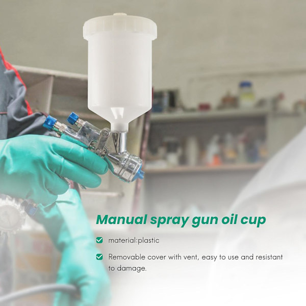 600 ml plast Hvlp färgkopp behållare för Sata sprutpistol koppkontakt jet färgspruta  (FMY) White