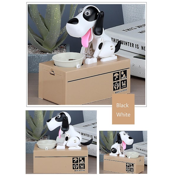 Pengeboks Bank Svin Mekanisk Choken Mønt Opsparing Sulten Spisende Hund Robot, 100% Ny (FMY) brown