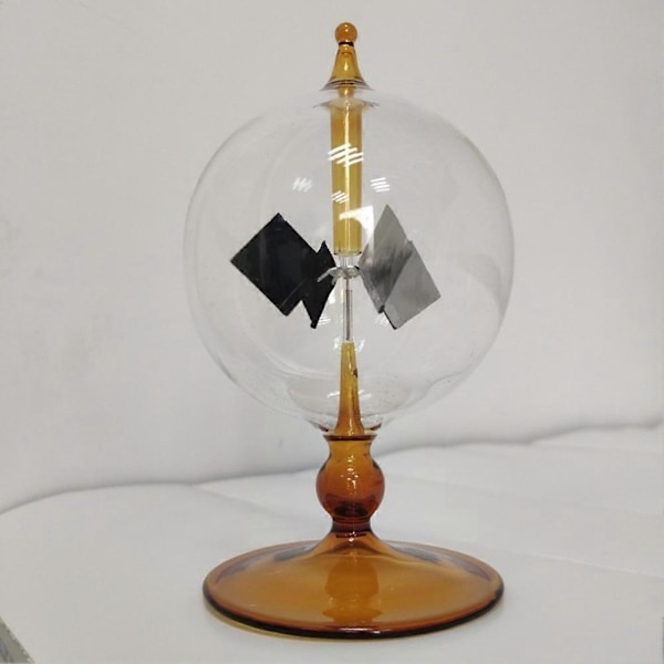 4 Blad Roterande Glas Vädermölla Solcellsdriven Crookes Radiometer Ljusmölla/Pedagogisk Undervisning S (FMY) A2