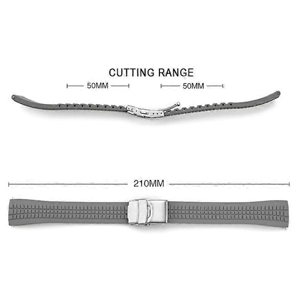 20MM Klokkereim Klippbar Flat Hode Grensesnitt Universal Rem For Patek Phillip (FMY) Gray