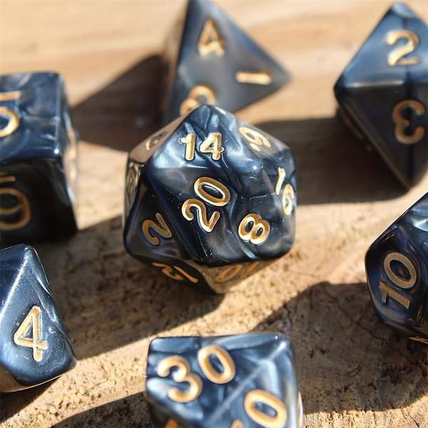 7 stk. Polyhedrale Terninger Multisidede Terninger Rpg Terning Sæt Terninger Sæt Kit Til Fest (FMY)