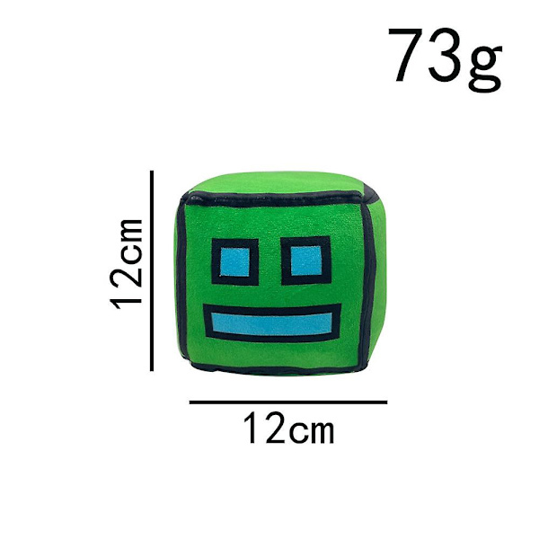 Hot Game The Geometry Dash Plysj Leke Søt Pledd Puter Firkantet Fylt Dukke Barn Gaver  (FMY) Green