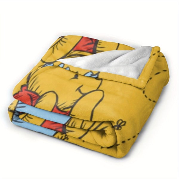 1 stk Tilpassbar Winnie the Pooh Personlig Navnteppe Mykt Flanellteppe, Koselig og Varmt Reiseteppe, Digitalt Trykt Sesongmessig Tilbehør (FMY) 40inch*50inch