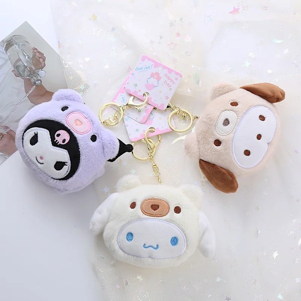 Sanrio Kawaii My Melody Kuromi Cinnamoroll Kt Cat Pehmolelu Pehmot Kolikkokukkaro Kuulokkeiden Järjestelylaukku Riipus Avaimenperä Tyttöjen Lahjat (FMY) 3