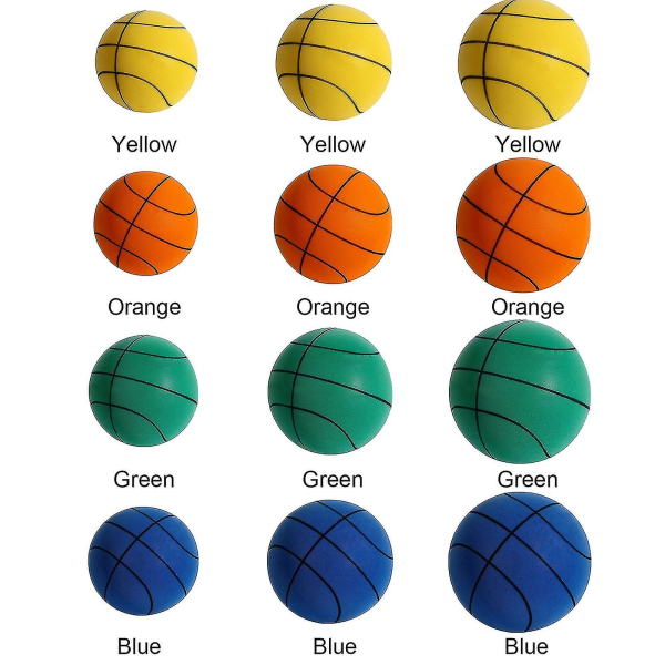 Silent Basketball - Premiummaterial, Silent Foam Ball, Unik Design, Training and Playing Helper (FMY) Yellow 21cm