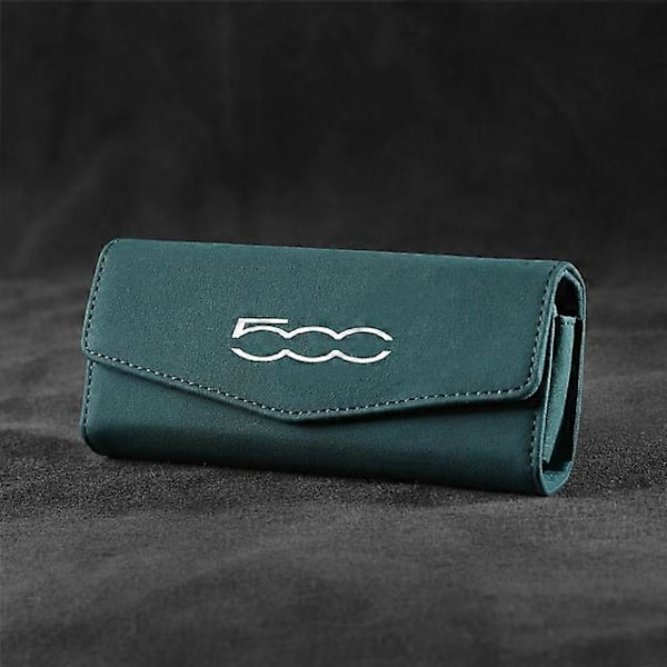 Bilbrilleetui Solbrille Oppbevaringsboks Klips For Fiat 500 500l 500x 500e Abarth 2022 2023 2021 Skinn Motor Kjøretøy Interiørutstyr (FMY) Green
