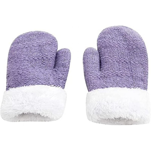 3stk børne vinter hue hue tørklæde handsker sæt til børn 1-3 år gamle piger dreng varm strikket øreflap beanie fleece hue (FMY)