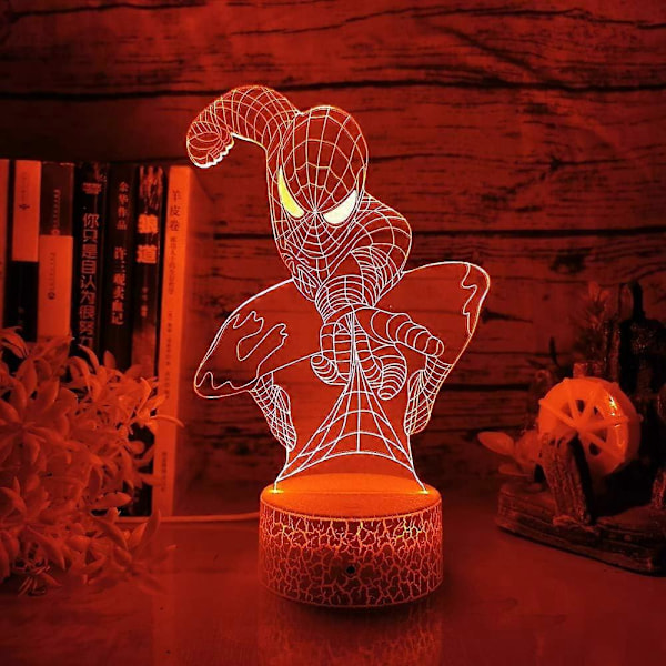 SBSG Spiderman 3D Nattlampa Marvel Action Figure Spider Man Nattlampa (FMY)