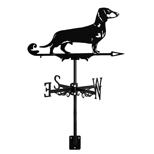 Metallisk Dyre Værhane Stående Dekor Tak Værhane Hage Hage Dekorasjon for Utendørs Gårdsplass (FMY) Dachshund