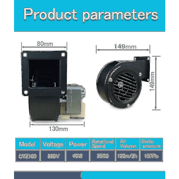 220 V 40 W uunin tuuletin ilmapuhallin pieni keskipakotuuletin keskipakotuuletin kattilatuuletin tuulettimen jäähdytyslevy (hy) (FMY)
