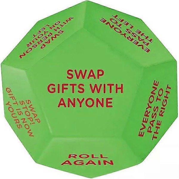 Santa Swap Presentbytespel Tärningar, 2025 Ny - Bytespel Tärningar, Julparty Presentbytespel Tärningar, 12 Olika Sidor - 3*3*3 tum silikon  (FMY) 1pc