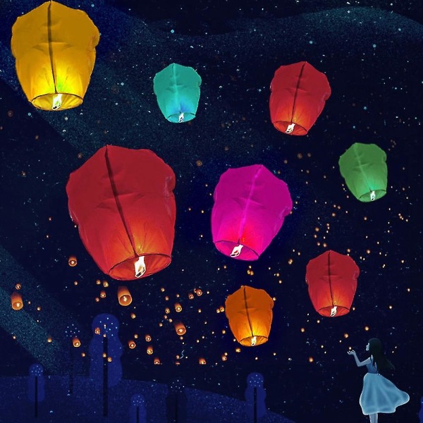 Sky Lanterns Ljuslampa Kongming Lighting Flygande papper för födelsedagsfest (FMY)