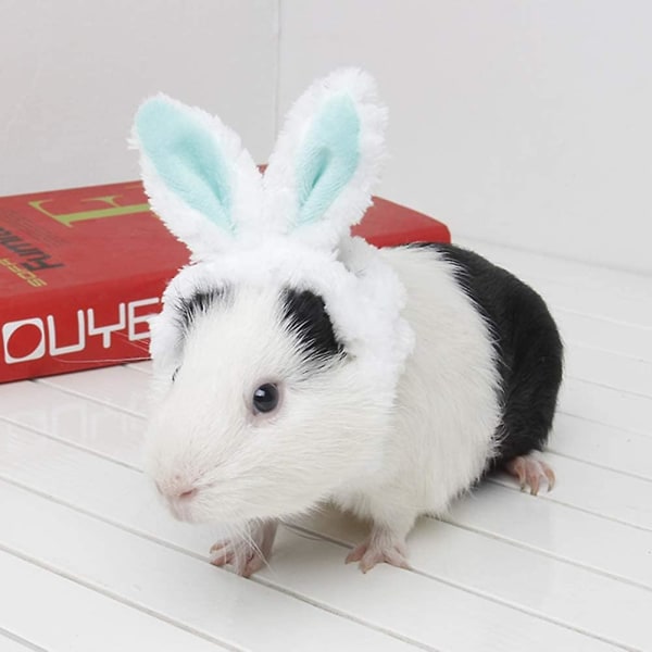 Rabbit Ears Headwear Pet Guinea Pig Kitten Warm Plush Hat Adjustable Headband With Cute Rabbit Ears - Green