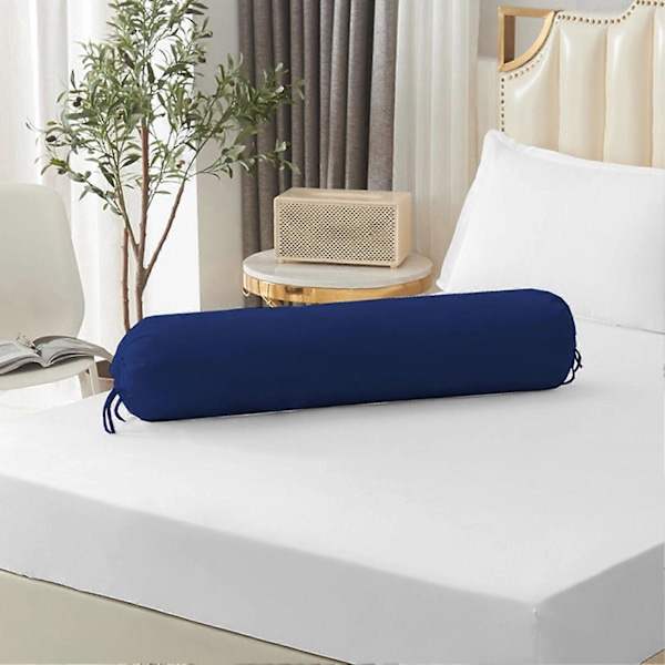 Sylinterin muotoinen niskatyynynpäällinen pestävä kiristysnyörillä, valkoinen/laivastonsininen/musta (FMY) Navy Blue