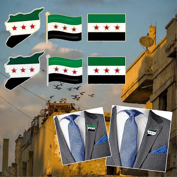 Syyrian itsenäisyyden vapauden lippu -rintaneula Syyrialainen rintakoru (FMY) Style1