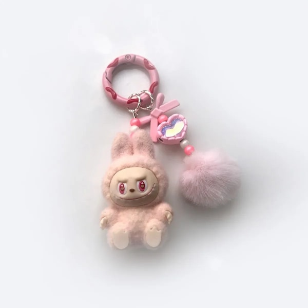 Kawaii Labubu Nyckelring Tecknad Kreativ Tredimensionell Docka Studenter Skolväska Hänge Bil Nyckelring Kvinnor och Män Trendiga Presenter(FMY) 3