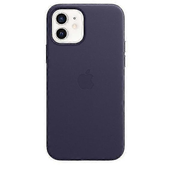 Lærtelefonveske for iPhone 12/12 Pro Lærveske med MagSafe  (FMY) Deep Violet