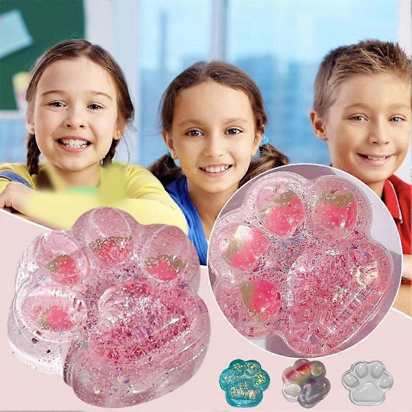 Kawaii Katttass-Squeezeleksak Mjuk Realistisk Gelé Glittrande Katteklor Leksaker (FMY) Strawberry