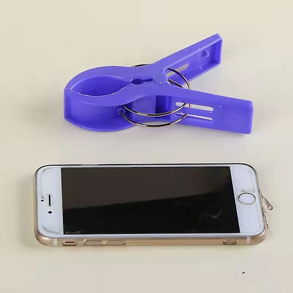 4 Pak Strandhåndklæde Clips Stol Clips Håndklædeholder, Plastik Tøjklemmer Hængeclips, Strandclips, Håndklæde Clips til Strandstol, Blank (FMY)
