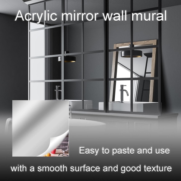 2023 Ny oppgradert kvalitet selvklebende speilark Fleksible speilark, fleksible ikke-glassspeilrulle plastspeilfliser vegg (FMY)