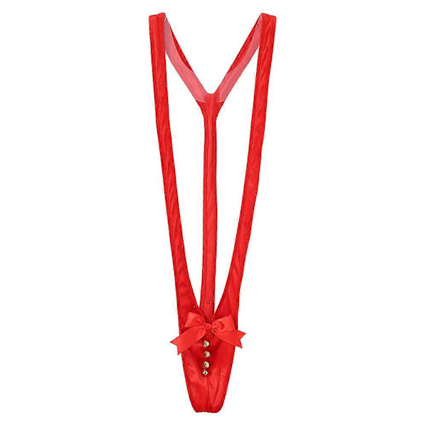 Män Jultomte Älg Rosett Mankini Sexiga Trosor Kort Cosplay Nyhet Underkläder (FMY) Red