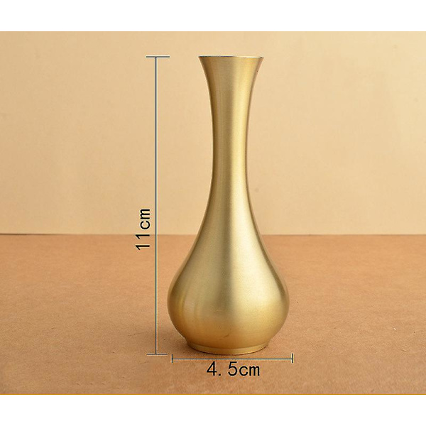 Gul Mässing Vas Elegant Mässing Liten Blomma Vas För Heminredning, Bröllop Eller Present (FMY) 11*4CM