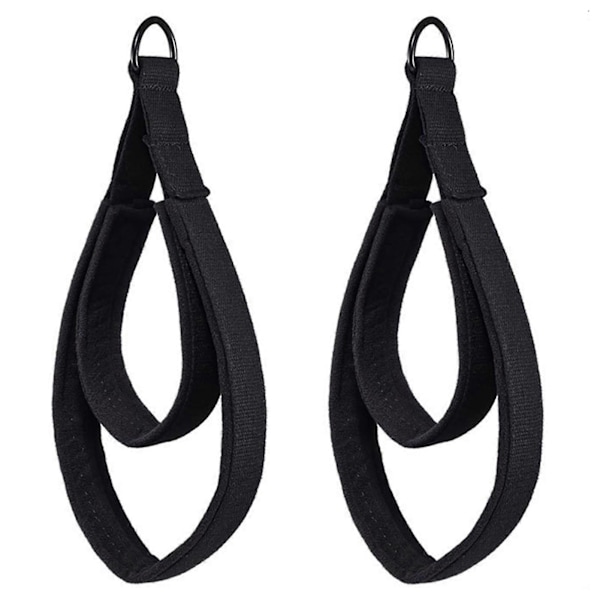1 par Pilates Stropper Pilates Dobbelt Løkke Strop Reformer Fitness D-Ring Stropper Polstret Pilates Udstyr D-Ring Yoga Træningsstropper Tilbehør Black