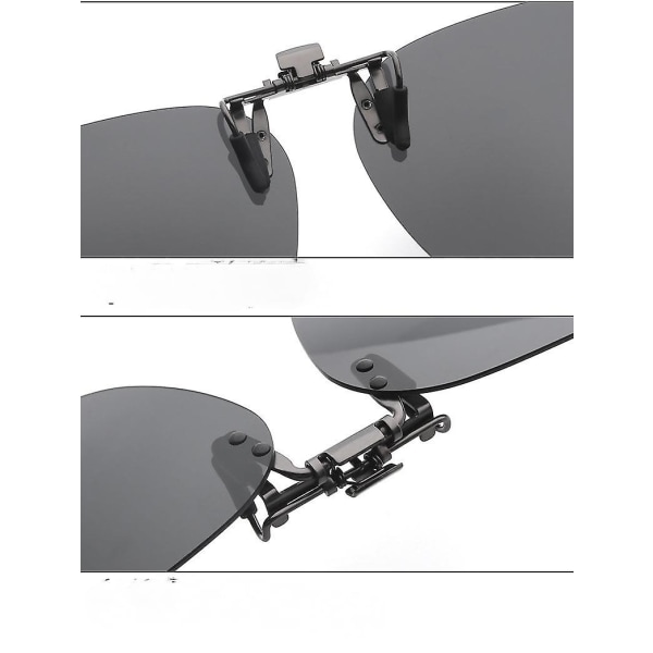 Polariserade solglasögon med clip-on - Antireflex Uv400-skydd Vänd upp för män Kvinnor kör utomhus Sport-blå (FMY)