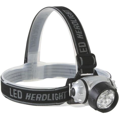 LED hodelykt, LED hodelykt, hodelykt, LED pannebånd, LED arbeidslys, hodelykt, 7 sterke hvite LED-er, 4 lysmoduser (FMY)
