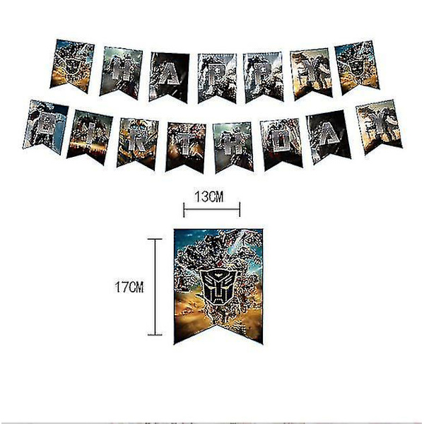 Transformers Barnefest Utstyr Optimus Prime Bumblebee Robot Bursdag Dekorasjon Nummer Ballong Banner Engangstaller Kopper  (FMY) yellow 7pcs-10
